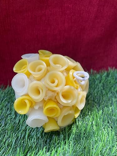 Soulshrine Scented Bouquet Candle | Yellow & White Color | Vanilla Scented | Valentine & Birthday Gift | 100% Natural Wax (Pack of 1)