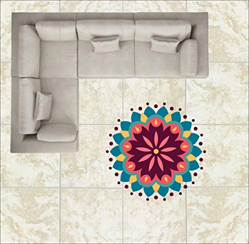 Diwali Special - Colourful Decorative Rangoli Sticker Size- 30 cm x 30 cm Set of 2 (AS151)