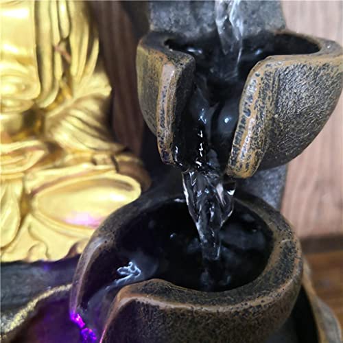 CALANDIS® Thai Buddha Table Water Fountain Resin Indoor Fengshui Meditation Relaxing