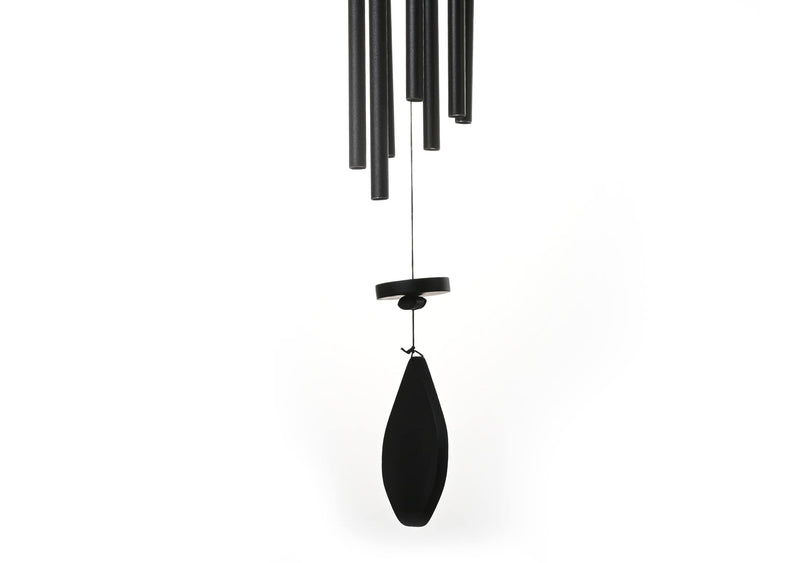 Tej Gifts - Feng Shui Metal Wind Chime 7 Pipes Black Rods Indoor/Outdoor Hanging Good Luck Charm Chimes Gift Item