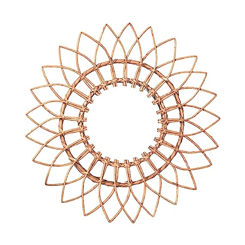 SAZ DEKOR Rattan Mirror Rustic Pastoral Wall Mirror for Dressing Photo Props Apartment