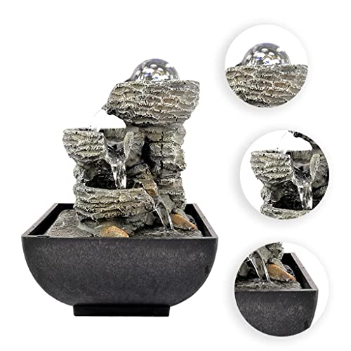 CALANDIS® Tabletop Water Fountain Feng Shui Meditation Waterfall Fountain Style 5 | 1 Piece Desktop Water Fountain