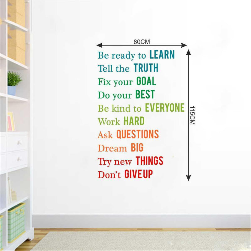 Wall Decals ' Motivational Quotes ' Wall Stickers (PVC Vinyl,Multicolour)