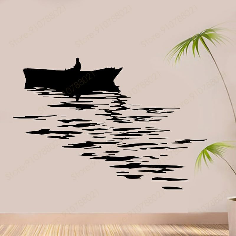 GADGETS WRAP Vinyl Boat on Water Fishing Wall Decal Fisherman Vinyl