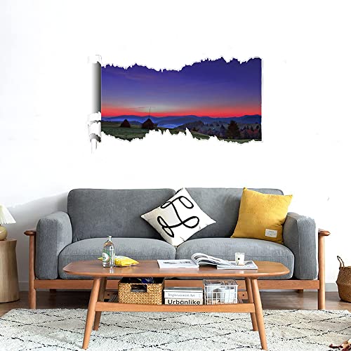 GADGETS WRAP Printed Wall Decal Sticker Scratched Paper Style Wall Decal (90cm x 50cm) - Valley Sunset