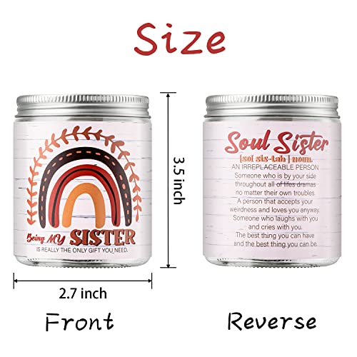 WATINC Jar Candles Gifts for Sister Lavender Scented Candle Soul Sister Gifts from Sister 32H Burning 10oz Natural Soy Wax Stress Relief Aromatherapy Candle for Home Bedroom Birthday Party Supplies