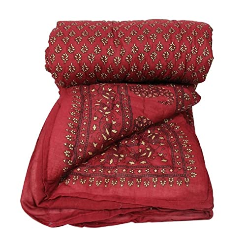 SAMRADHI Traditional Famous Jaipuri Beautiful Floral Print in Multi Colour Jaipuri Rajai/Razai/Quilt Single/Single Bed Quilt/Comforter/AC Quilt/AC Comforter