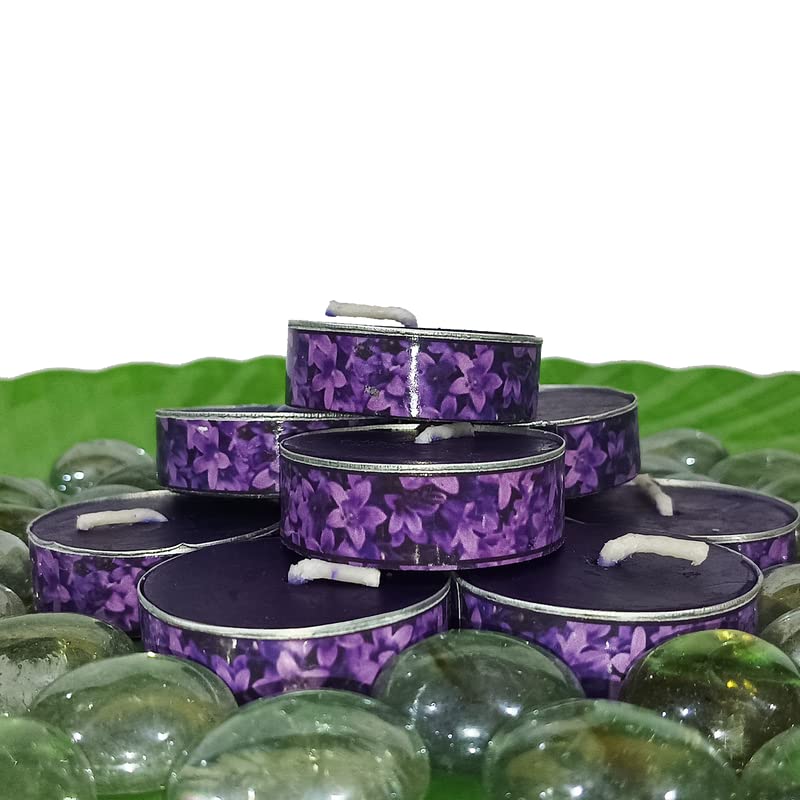 Charanam Tea Light Aroma Candle 20 Pcs Pack - Lavender (Pack of 3)