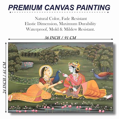 SAF paintings Radha krishna Painting | Radha krishna paintings for living room | Radha krishna painting for wall decoration | Radha krishna painting canvas 24 inch x 36 inch SANF-CR39