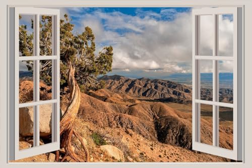 JVERF - JZZA32831 USA Parks Stones Mountains Joshua Tree California| Self-Adhesive Open Window Wall Sticker