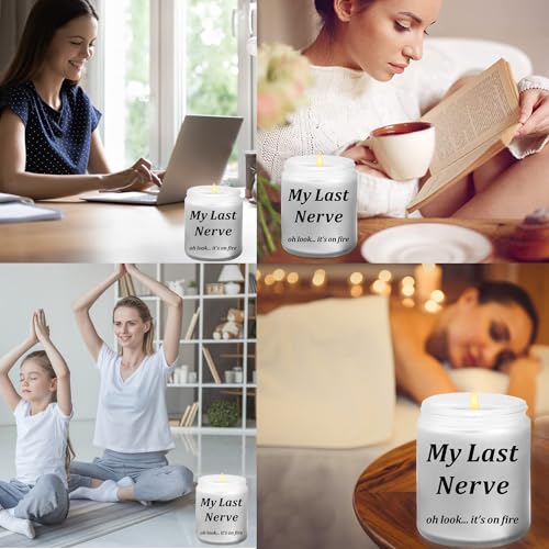 Birthday Gifts for Women, Funny Gifts for Best Friend Women, My Last Nerve Candle, Funny Candles for Women Men, Soy Candle, Long Burning & Highly Scented