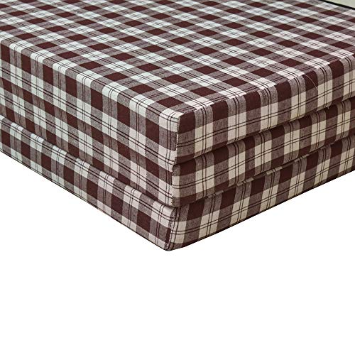 MOROFEEL 3 Inch Dual Comfort Reversible Foldable UHD Foam Single Bed Mattress 3 Fold Maroon