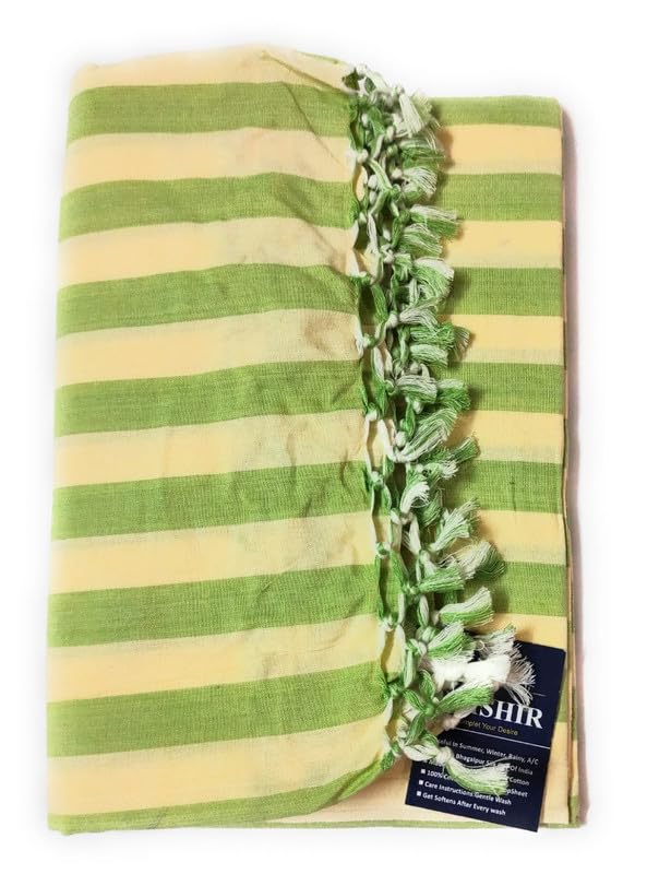 SHISHIR Bhagalpuri 100% Pure Cotton Thin Blanket for AC and Rainy Season | Dull Chadar | Top Sheet | AC Chadar | Travelling | for Sleeping in All Season (Pack of 1)