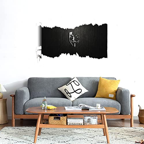 GADGETS WRAP Printed Wall Decal Sticker Scratched Paper Style Wall Decal (90cm x 50cm) - Anoynmous crome