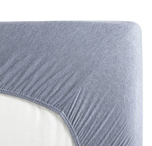 Brielle Home Tencel Modal – 100% Modal, Beech Tree Fiber – T-Shirt Jersey Knit – Cooling, Breathable, Wrinkle Resistant – Sheet Set, Heather Blue, Cal King