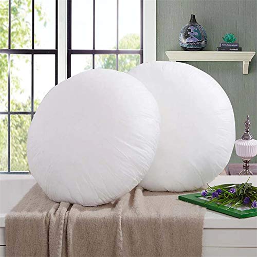 The Purple Tree Cotton Round Cushion Filler 16X16 Inches - 2 Pc,White,Standard,Cotton