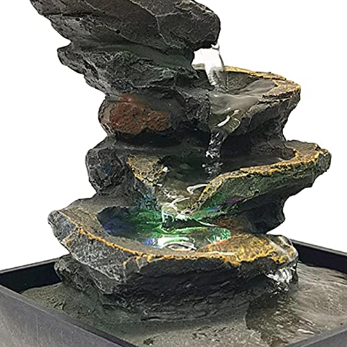 ATORSE® Desktop Water Fountain Waterfall Resin Crafts Flowing Water for Garden Decor Style A