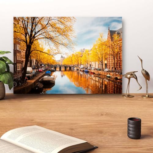 GADGETS WRAP Canvas Gallery Wrap Framed for Home Office Studio Living Room Decoration (14x11inch) - Yellow Trees