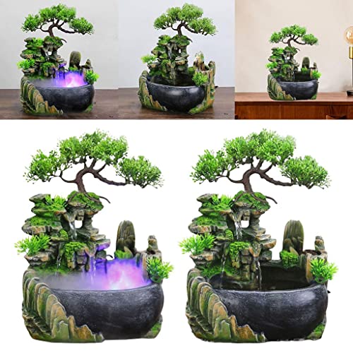 ATORSE® Table Fountain Rockery Landscape Bonsai Statue Spray Water Fountain No Fog