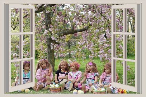 JVERF - JZZA22160 Germany Parks Spring Flowering Trees Grugapark| Self-Adhesive Open Window Wall Sticker