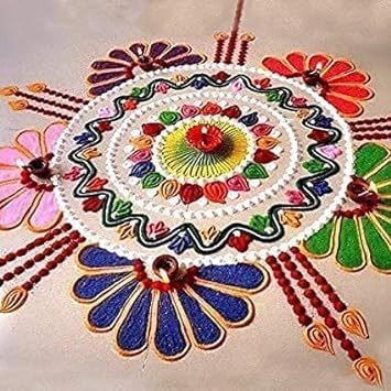Best Buy Design Creativity Floor Art Rangoli Powder Colour Rangoli Powder Rangoli Making Kit for Christmas New Year sankranthi Decoration- (8) Packets