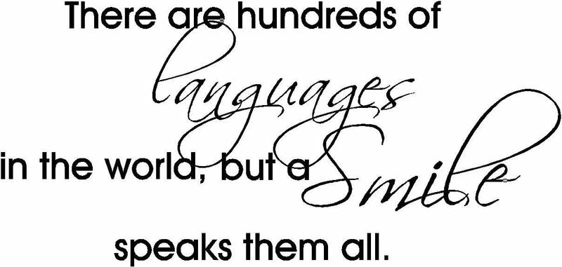 GADGETS WRAP There are Hundreds of Languages in The World, but a Smile Speaks Them All inpsirational Home Vinyl Wall Quotes Decals Sayings Art Lettering