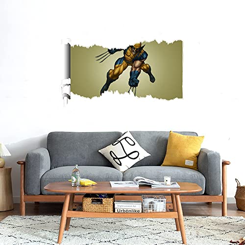 GADGETS WRAP Printed Wall Decal Sticker Scratched Paper Style Wall Decal (90cm x 50cm) - Wolverine Comic