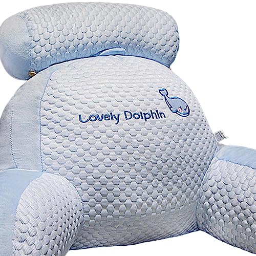 CLUB BOLLYWOOD® Lumbar Pillow Washable Embroidery Waist Rest Cushion for Bedroom Sofa Office Blue L | Home D?©cor | Pillows | Pillows | Pillows | 1 Plush Pillow