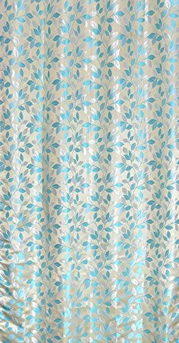 FRESH FROM LOOM Curtains for Door 7 Feet Long | Door Window Curtain | Premium Polyester Weaved Parda | Latest Modern Parde for Living Room Bedroom | Home Office Screens | Eyelet Ring (Aqua, 1pc Only)