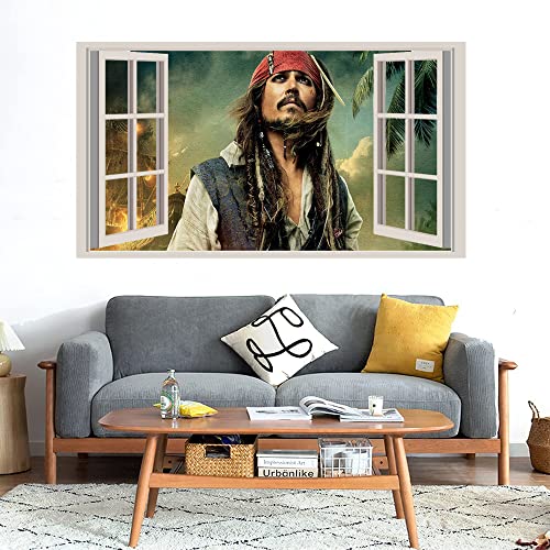 GADGETS WRAP Printed Wall Decal Sticker Fake Window Style Decal (90cm x 50cm) - Pirate Looking