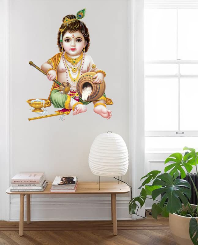 DreamKraft makhan chor Multicolour Vinyl Size 64 cm X 50 cm Wall Sticker