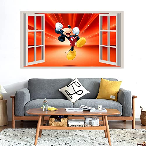 GADGETS WRAP Printed Wall Decal Sticker Fake Window Style Decal (90cm x 50cm) - Walt Disney Mickey Mouse