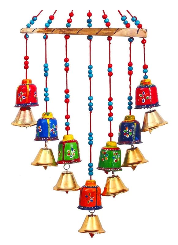 Aarushi� Rajasthani Wood Based Hand Made Wind Chime Bells for Home|Office|Garden|Decoration Door|Wall Hanging -Set of 3