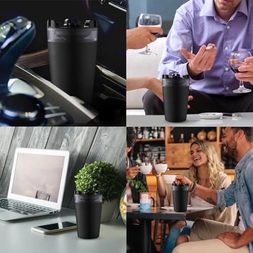 SIMPLICO Car Cigarette Ashtray with Lid with Water Tank Portable Detachable Vehicle Ashtray Cigarette Ashtray Windproof Creative Ashtray With Funnel & Water Tank Design, Suitable For Car/office/home