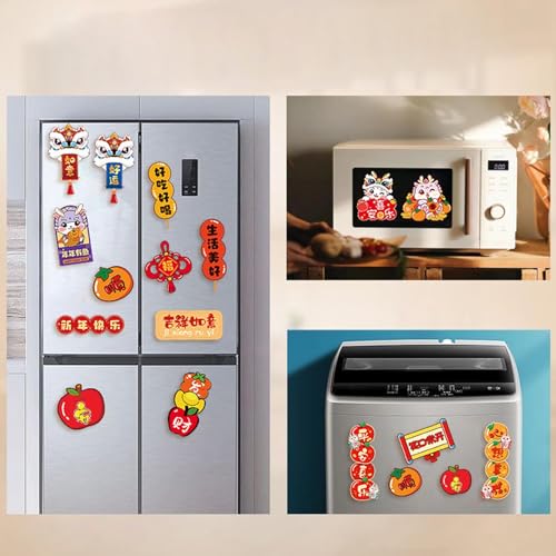 ATORSE® 6 Pieces Chinese New Year Refrigerator Magnets for Home Door Spring Festival Style A