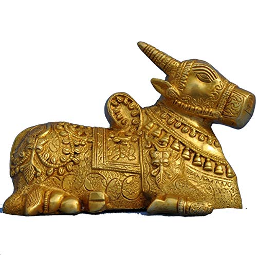 Shubh Sanket Vastu Brass Nandi 6" * 3.6"