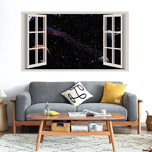 GADGETS WRAP Printed Wall Decal Sticker Fake Window Style Decal (90cm x 50cm) - The Robot Lost in Space