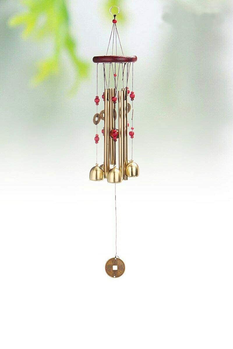 SHANOL - Alluminium Pipe with Bells Wind Chime for Bedroom Living Room Home Decor (Lenght - 12 inch)