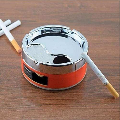 Ashtray - Plastic chrome Finish Stainless Steel Cigarette Ashtray Smoking for Home, Office and Car