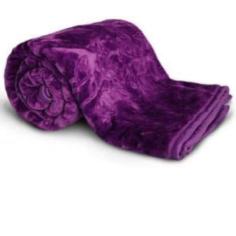 MIRAVU Purple Double Bed Blanket King Size Heavy Winter Mink Soft AC Room Fleece All Weather Warm kambal Panipat Made in India(85x100) (Purple, Double)