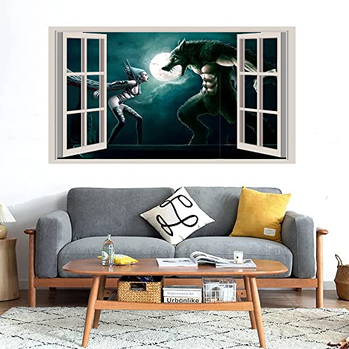 GADGETS WRAP Printed Wall Decal Sticker Fake Window Style Decal (90cm x 50cm) - The Evil Remains