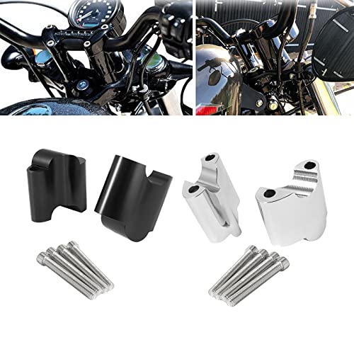 UJEAVETTE 2Pcs Handlebar Riser Clamp for XL 1200x Forty-Eight 2010-17 Black