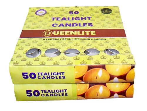 UEENLITE Tealight Wax Candles - Long-Lasting, Unscented, Bulk Pack for Home Décor and Relaxation - Eco-Friendly, Smokeless Tea Lights - Parties, and Spa Ambiance Burn time 5-6Hour - Set of 100