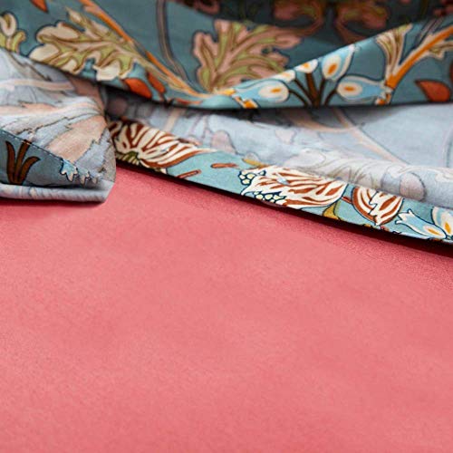 mixinni 100% Long Staple Natural Cotton Soft Solid Coral Fitted Sheet Bed Sheet Set 15" Deep Pocket Full/Queen Size-1 Fitted Sheet