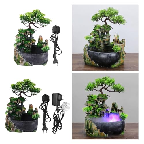 CALANDIS® Tabletop Fountain Art Crafts Rockery Sculpture for Living Room Tea Room Desk | 1 Tabletop Fountain (EU Adapter) 1 Water Pump '