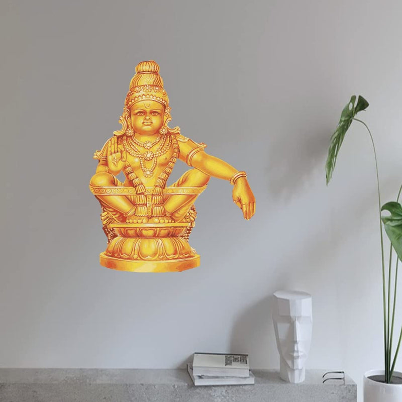 Wallzone Ayyappan Medium Vinyl Wallsticker for Home Decoration (33 cm x 42 cm)