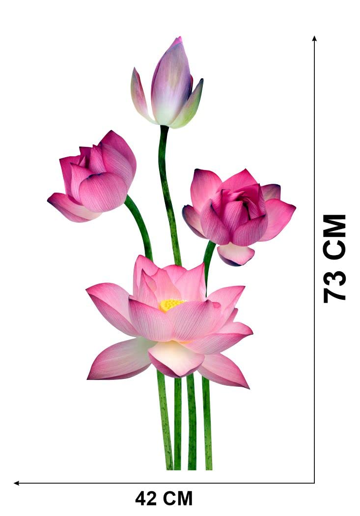 Art's Cafe Beautiful Flower Design Fridge Sticker Size - (42 * 73) cm