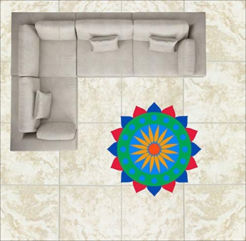 Diwali Special - Colourful Decorative Rangoli Sticker Size- 30 cm x 30 cm Set of 2 (AS150)