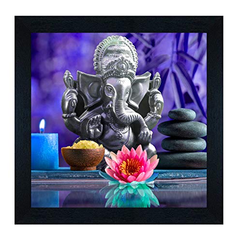 SAF Synthetic Figures, Religion, Flowers, Abstract Ganesha Painting, 12 Inch X 12 Inch