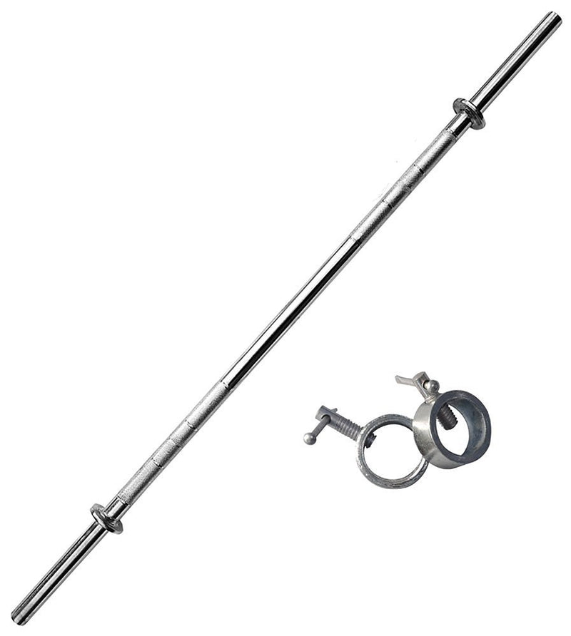 Body Maxx 5 Feet Weight Straight Bar With Locks (28 Mm) - Alloy Steel